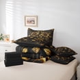 thumbnail image 6 of Homewish Female Men Women Luxury Floral Rose Twin Bedding Sets 7-Piece,Vintage Chic Flowers Bedding Comforter Set Microfiber,Black Golden Breathable Sheet Sets,Microfiber Bedroom Decor, 6 of 8