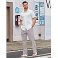 thumbnail image 5 of COOFANDY Men's Casual Linen Cotton Pants Elastic Waist Summer Beach Trousers Lightweight Yoga Vacation Pants, 5 of 6