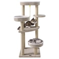 thumbnail image 1 of Gymax Carpeted Cat Tree 51'' Cat Tower w/ Comfy Plush Perches Scratching Posts, 1 of 10