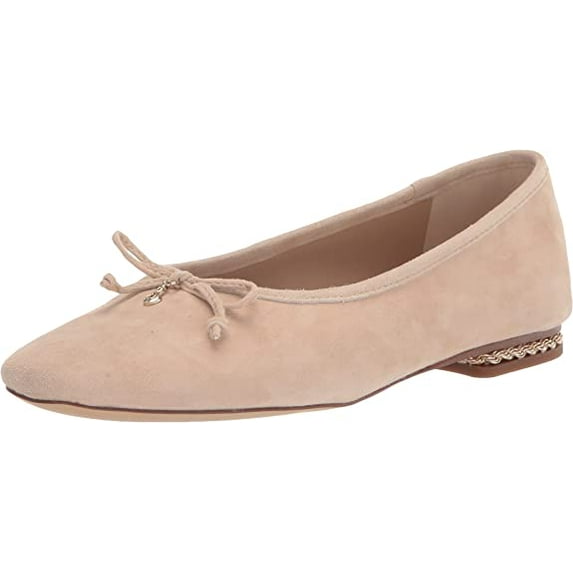 Sam Edelman Marisol Cappuccino Squared Toe Slip On Classic Leather Ballet Flats (Cappuccino, 9)