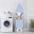 thumbnail image 3 of HELLHERO Elastic Edge Iron Dust Cover Dust Proof Protection Elephant and Sunflower Pattern Ironing Board Dust-Proof Cover for Women(Not Heat Insulating), 3 of 4