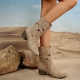thumbnail image 3 of Oyedens Cowboy Boots for Women Star Suede Pointy Toe Wide Mid Calf Western Cowgirl Boots Riding Booties, 3 of 8