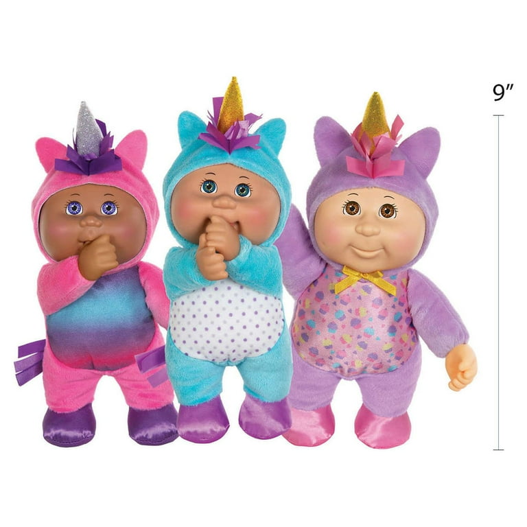 Cabbage Patch Kids Baby Dolls, 9″ Soft Cuddly Body, Pack of 3