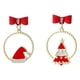 thumbnail image 3 of 1 par de pendientes de aguja de plata de dibujos animados nuevos de Navidad multiusos creativos al por mayor femenino (estilo 1) BR  Rojo Verde, 3 of 3