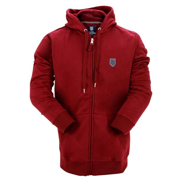 Sudadera Para Mujer K-SWISS Con Gorro Y Cierre Frontal Vino Talla G