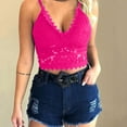 thumbnail image 2 of CHOK Lace Bralette for Women V Neck Camisoles Racerback Adjustable Strap Crop Top Hot Pink M, 2 of 5