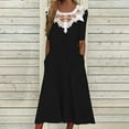 thumbnail image 2 of Patlollav Travel Clothes Women Dresses, Women Summer Solid Color Causal Round Neck Short Sleeve Vacation Dress, 2 of 6
