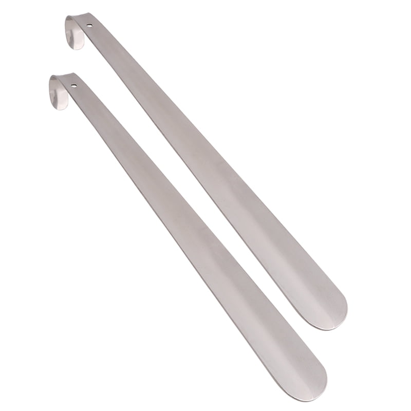 Metal Shoehorn Stainless Steel Shoehorn 16.5 Inches Shoe Horn with Long Handle 2PCS 