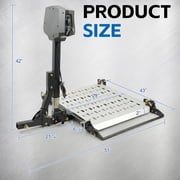 Rockland Electric Wheelchair & Scooter Carrier Lift, Hitch-Mount Automatic Mobility Lift, 350 lb Capacity, Foldable Platform with Manual Crank for 2 Receiver
