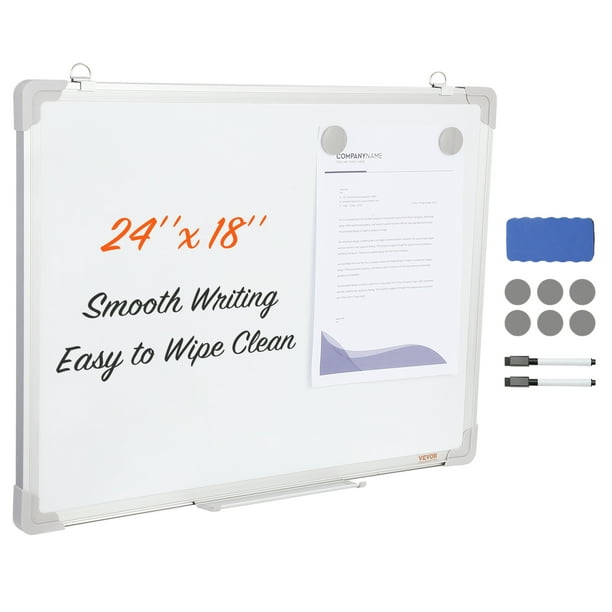 BENTISM Whiteboard Dry Erase Board 24" x 18" Silver Aluminum