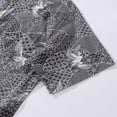 thumbnail image 5 of Gray Crane Shirt For Men Cotton Hawaiian Shirt Fun Aloha Shirt Button-down Short Sleeve Shirt Soaring Crane Auspicious, 5 of 9