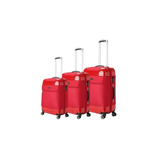 AE1116RED Hybrid Hardside & Softside Luggage Set Red