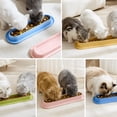 thumbnail image 4 of Colorful Long Cat Feeder Bowl - 16"x5" Tilted Neck Design, Anti-Ant Pet Dish for Multiple Cats, Ergonomic Indoor Feeding for Adult Kittens, 4 of 4