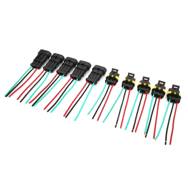 Conector eléctrico a prueba de agua, 5 juegos Conector impermeable para automóvil de 1/2/3 pines Conector de cable para automóvil Valor inmejorable