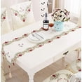 thumbnail image 5 of Nvzi Camino de mesa clásico de 15 x 86 pulgadas, flores bordadas con encaje beige, lavable, para mesa de comedor, decoración - Rosa roja, 5 of 5