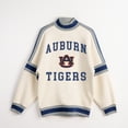thumbnail image 5 of Women's Gameday Couture White Auburn Tigers Oversized Vivid Turtleneck Sweatshirt, 5 of 5