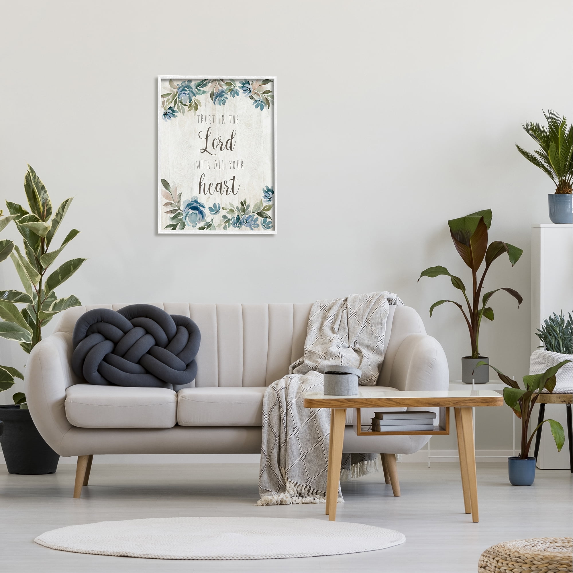 Stupell Industries Trust the Lord with Heart Vintage Blue Florals,24 x 30, Design by Kristen Brockmon
