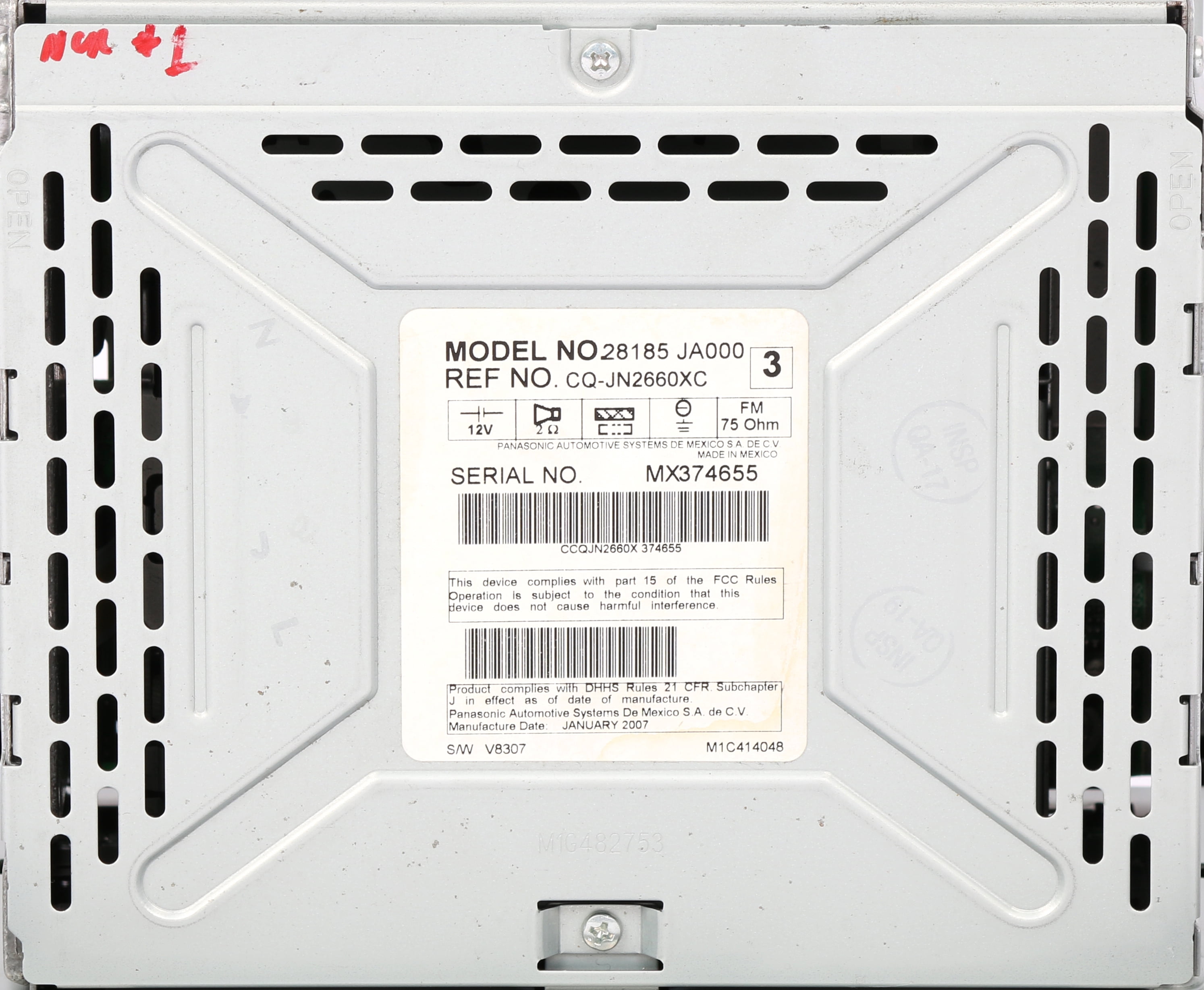 Restored Nissan Altima 2007-2009 AM FM Single CD Radio w Aux Input 28185JA000 Face PY13B (Refurbished)