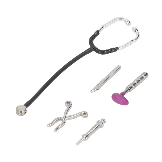 Set de Estetoscopio de Casa de Muñecas, Simulaciónón Duradera Multipósito Exquisito 5pcs mini aparato Médico Modelo Modelo para 1:12 MUñecas