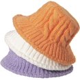 thumbnail image 2 of CoCopeaunts Womens Bucket Hat Autumn Woolen Classic Solid Color Knitted Warm and Cold Proof Reversible Thick Fisherman Hat, 2 of 8