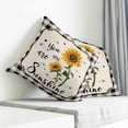 thumbnail image 3 of Sunflowers Pillow Covers 24x24 Inch Decorative Throw Pillow Cover, Yellow Floral Botanical Black White Checkered Rustic Sofa Pillowcases Accent Cushion Case Home Decor Bedroom Living Room, 3 of 6