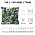 thumbnail image 5 of COMIO  Watercolor Cactus Throw Pillow Cover Green Plants Succulent on Desert Exotic Blossom Cozy Square Cushion Case for Men Women Room Home Decor  White, 5 of 5