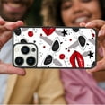 thumbnail image 4 of Fashion Eyes Red Lips for iPhone 7/8/SE Case, Cute Aesthetic Puzzle Design Shock-Absorbent Protective,Black, 4 of 6