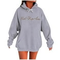thumbnail image 4 of Levmjia Womens Hoodie Long Sleeve Sweatshirt Letter Printed Pullover Casual Comfortable Workout Top Holiday Casual Daily Wear Home Relaxation, 4 of 6
