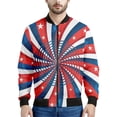 thumbnail image 3 of Chaqueta bomber con estampado de patchwork patriótico estadounidense para hombre, sudadera de manga larga en 3D, chaqueta bomber de calle de gran tamaño con cremallera, 3 of 4