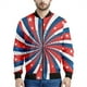 thumbnail image 3 of Chaqueta bomber con estampado de patchwork patriótico estadounidense para hombre, sudadera de manga larga en 3D, chaqueta bomber de calle de gran tamaño con cremallera, 3 of 4