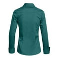 thumbnail image 3 of J. METHOD Women's Button Down Shirt Long Sleeve Roll Up Stretch Collar Office Work Formal Casual Basic Blouse Top NEWT04 Teal 3X, 3 of 6