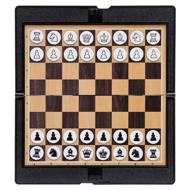braveheart Foldable Mini Magnetic Wooden Chess Set Magnetic Chess Board Games Travel Chess Set for Kids and Adults