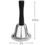DMI Hand Call Bell, Silver Call Bell with Wooden Handle, 4.75 in, for Elderly Care, Dinner or Pet Training