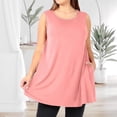 thumbnail image 2 of Timegard Camisoles pour Femmes Grande Taille Col Rond Sans Manches Blouse Ample d'Été Décontractée avec Poches, 2 of 6