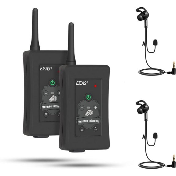 2 Set Soccer Referee Bluetooth Intercom Headset Communication System