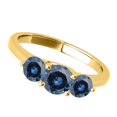 thumbnail image 3 of Mauli Jewels 1/2 Carat 3-Stone Blue Diamond Engagement Ring, 14k Yellow Gold, 4-Prong Setting, 3 of 8
