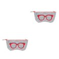 thumbnail image 3 of stanreset for Zipper Eye Glasses Case Pouch Bag Box Storage Felt Cloth ch red 2PCS, 3 of 6