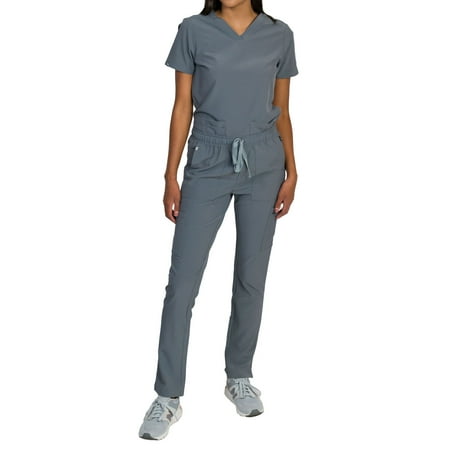 

Medgear Skye Women s Stretch Scrub Set 5-Pocket Top and Straight Leg Pants