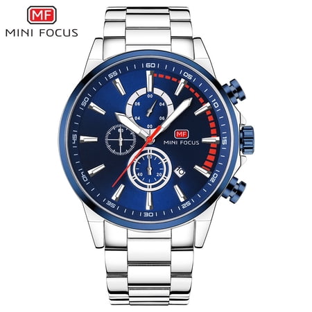 Men's Watches Luxury Quartz Wristwatches Luminous Hands Waterproof Complete Calendar Chronograph Stainless Steel Black