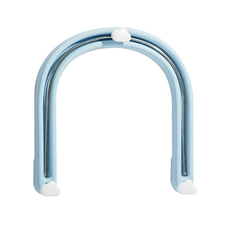 

HEVIRGO Washbasin Stand Folding Punch-free Rainbow Shape Daily Storage Items Pan Cover Stand for Kitchen White Stainless Steel PP