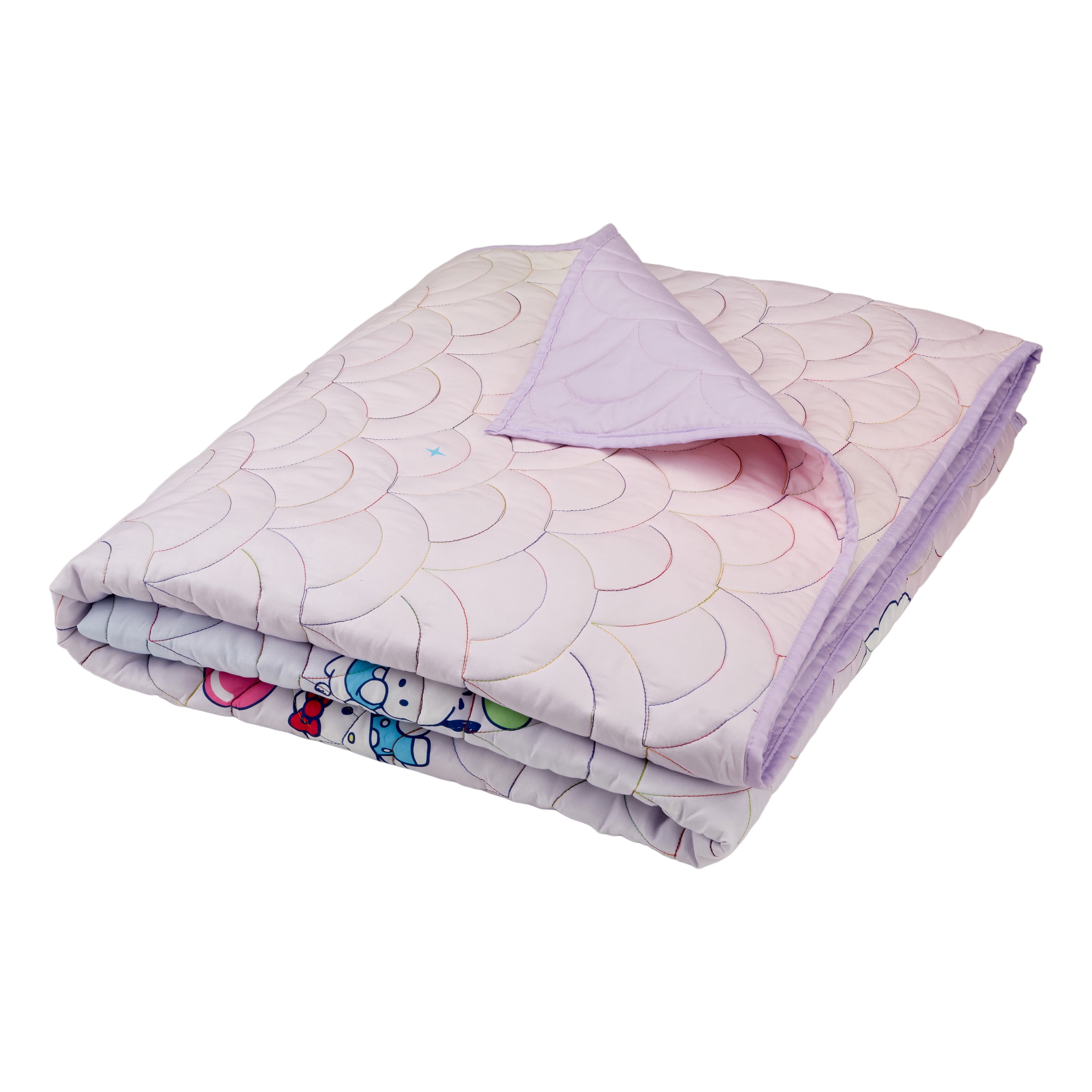 Hello Kitty and Friends Rainbow Ombre 3 Piece Quilt and Sham set, Queen
