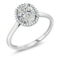 thumbnail image 3 of Gem Stone King 1.58 Cttw 10K White Gold IGI Certified Diamond Halo Engagement Ring for Women | Center Oval Cut 1.5 Ct | E-F Color | VS1-VS2 Clarity | Size 6.5, 3 of 6