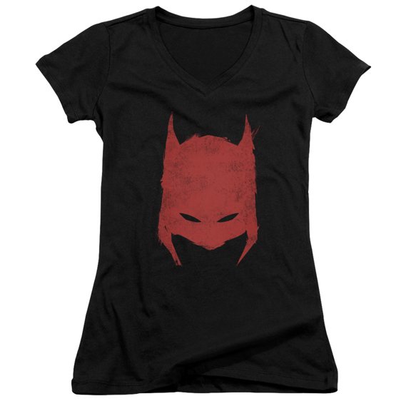 Batman Hacked & Scratched Junior Women's T-Shirt V-Neck Black