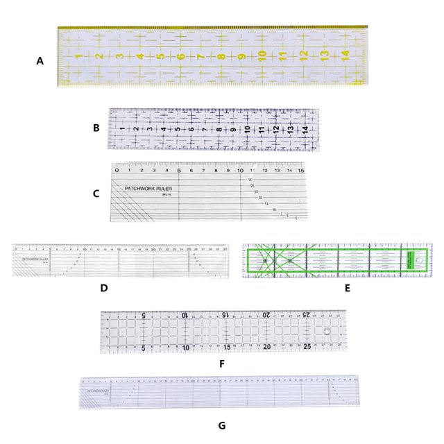Becaristey Sewing Ruler Stitch Template Painting Clothing Measuring Tool 5x30cm Green 1Set