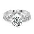 thumbnail image 4 of solitaire jewels 1CT Round Moissanite Twisted shank Engagement Ring For Women, 18K White Gold, 4 of 7
