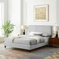 thumbnail image 2 of Platform Bed Frame, Full Size, Velvet, Light Grey Gray, Modern Contemporary Urban Design, Bedroom Master Guest Suite, 2 of 10