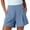 21# Blue, variant on Womens Dress Shorts Pull on High Waisted Trouser Summer Business Womens Dressy Casual Pleated Wide Leg Ladies Shorts White S