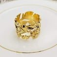 thumbnail image 4 of PEACNNG Set of 6 Gold Napkin Rings for Dinner Parties Weddings Receptions Family Gatherings Or Everyday Use Set Your Table with Style (Gold Leaf), 4 of 5