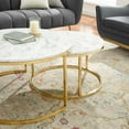 thumbnail image 6 of Modway Ravenna Artificial Marble Nesting Coffee Table in Gold White, 6 of 7