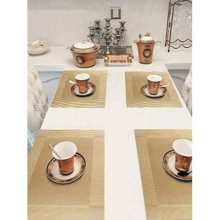 

1pc Plain Table Mats Gold Mats & Pads Anti slip Place Mat